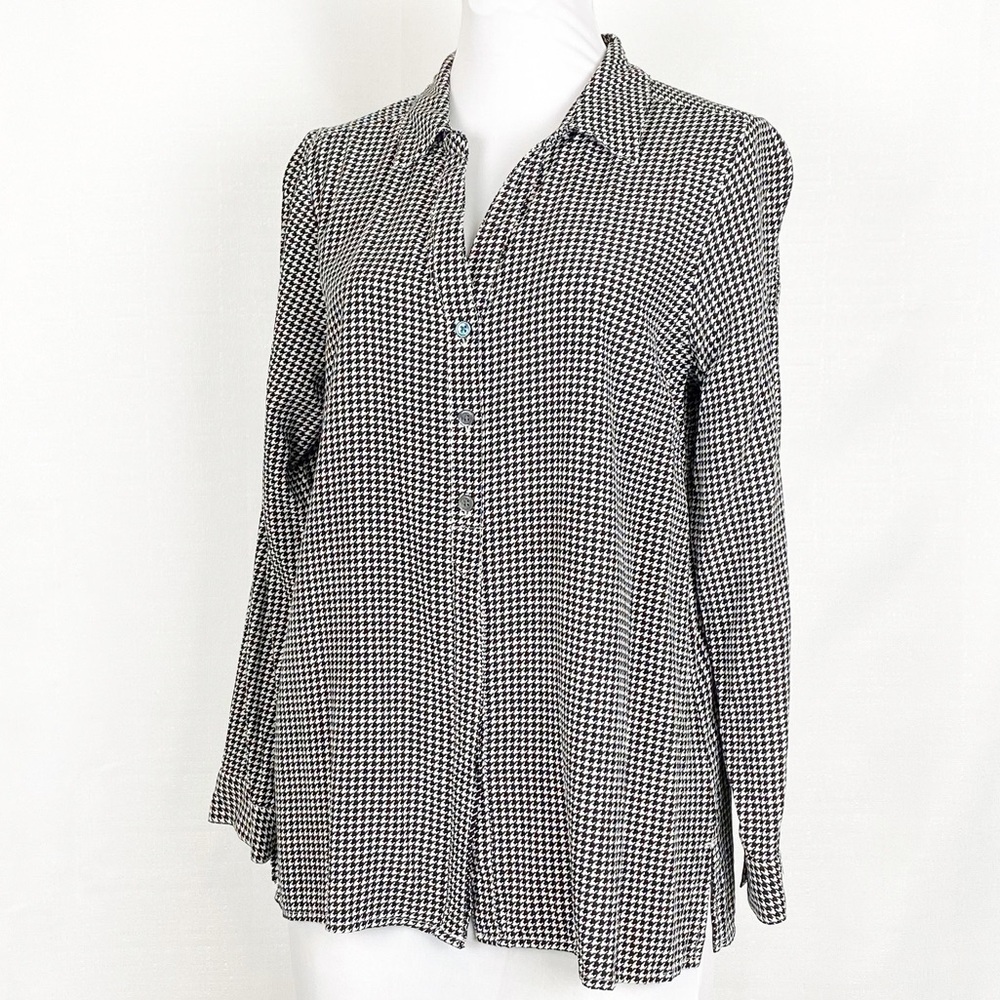 J. Jill Houndstooth Blouse Top XS Petite